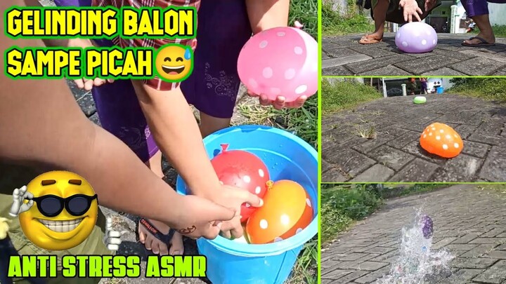 (vlog) marble inside water balloon. anti stress picah balon air dalam gelindingan ASMR