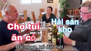 Hải sản kho chấm rau dại/Ông bạn pháp nói cho ăn cỏ vậy mà ngon/Cathy Gerardo cuộc sống pháp