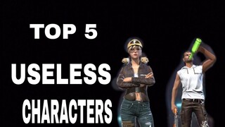 TOP 5 USELESS CHARACTERS OF FREE FIRE 🤮🤮