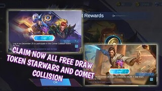 New event claim all free Draw token Starwars x MLBB and comet collision in mobile legends