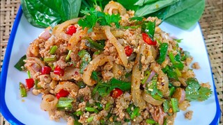 ลาบหมูสูตรพริกเผา หมูนุ่มฉ่ำๆทำง่ายอร่อย สไตล์| ครัวบ้านๆ Channel