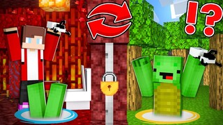 Escape from Hell's Prison with Portal Guns in Minecraft - Maizen JJ and Mikey