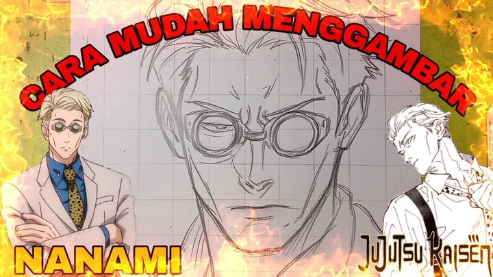 CARA mudah menggambar paman Nanami , jujutsu kaisen