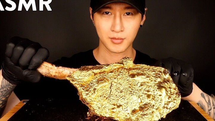 ASMR GOLD TOMAHAWK STEAK MUKBANG (THANK YOU 4 MILLION SUBSCRIBERS) COOKING