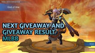 Giveaway and giveaway result mobile legends bang bang || mlbb || skins giveaway mlbb || free skins