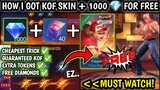 HOW I GOT KOF SKIN + 1000 DIAMONDS FREE?! (MUST WATCH) | KOF 97 DRAW  EVENT 2024 - MLBB