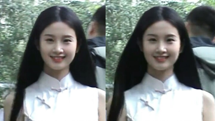 That year, she didn't wear heavy makeup; standing by the teahouse and smiling at me, she captivated 