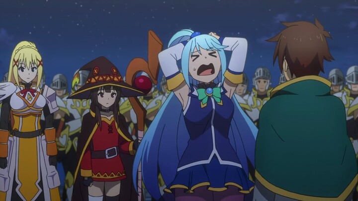 Aqua Made Fun of Darkness and Megumin To Not Fight Demon Army - Konosuba Season 3 Episode 5