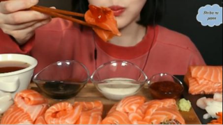 Cá hồi sống và các loại rau củ phần 2 #mukbang