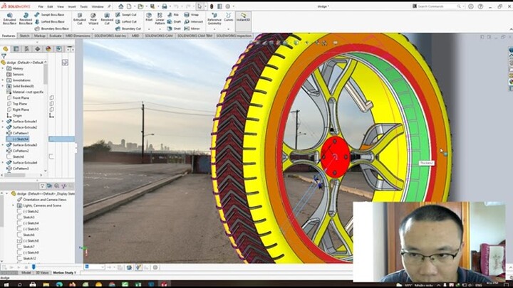 Design smart wheel for car with SolidWorks Software