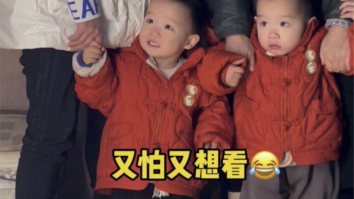 人类幼崽第一次看见放烟花，这么多年，终于是有年味了