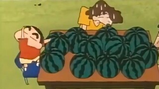 Watermelons are expensive in Japan! But the Nohara family is no ordinary family! Congratulations, Co
