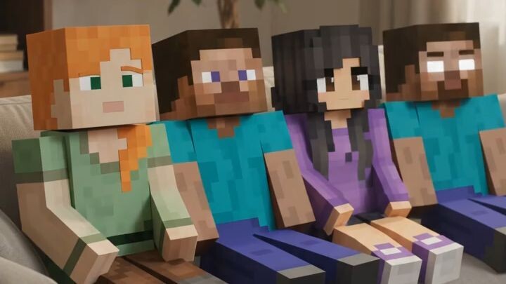 Alex and Steve Minecraft Animation #FunnyMinecraft #MinecraftBilibili #Game #AI