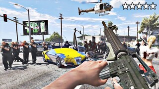 GTA 5 - Franklin's FIRST PERSON Five Star Rampage with Tracey!(Epic Police Fight)