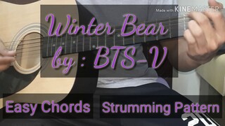Winter Bear - BTS-V  Easy Chords /Strumming Pattern /Guitartutorial  /Guitarchords