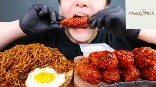Mukbang mì tương đen với đùi gà p6 #anngon