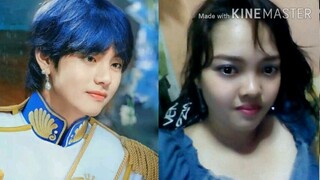 BTS V Taehyung as Prince Kit and Me as Cinderella #Reface haha Just for fun