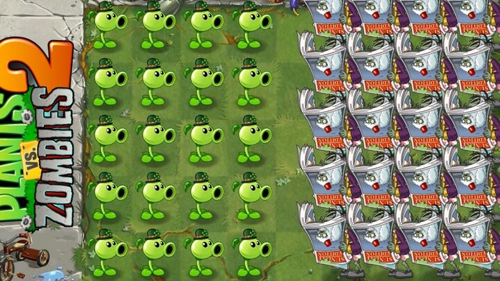 PvZ 2 Challenge – 20 Plants Use Their Ultimate Abilities to Battle 20 Sunday Zombies