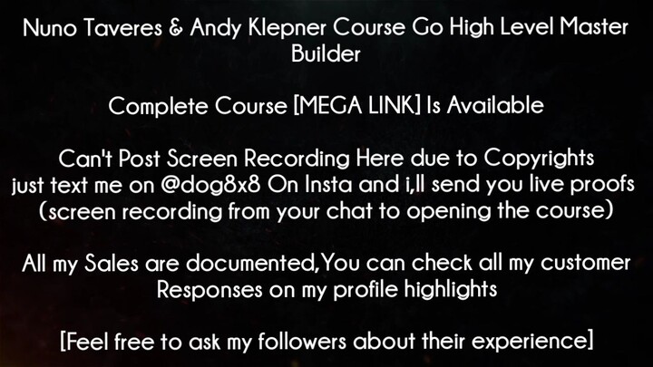 Nuno Taveres & Andy Klepner Course Go High Level Master Builder download