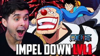 "IMPEL DOWN LEVEL 1" One Piece Ep. 424, 425 Live Reaction!