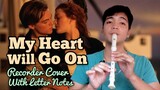 Titanic Theme - My Heart Will Go On | Flute Recorder Cover with Easy Letter Notes