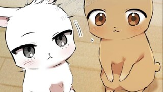 两只兔子在客厅快乐被监控拍下 主人世界观崩塌了 原来自己养的两只兔子可以变成人…原本以为是一公一母没想到都是公的……