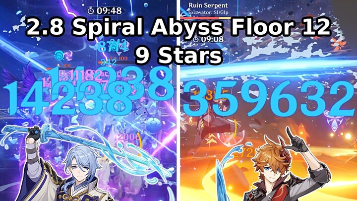 【Genshin Impact】Ayato Taser & Childe International | 2.8 Spiral Abyss Floor 12 (9 Stars)