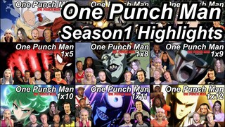 One Punch Man Season 1 Reaction Highlights  | Great Anime Reactors!!! | 【ワンパンマン】【海外の反応】
