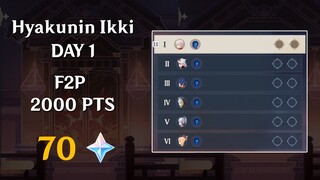 [DAY 1] F2P 2000+ PTS | Hyakunin Ikki Event - [Genshin Impact]