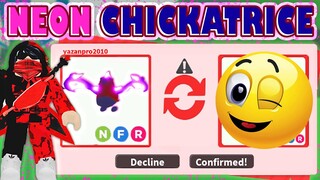 TRADING FIRST NEON CHICKATRICE 😎🎃 IN NEW ADOPT ME HALLOWEEN UPDATE! ROBLOX