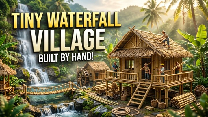 Building a Tiny Waterfall Village by Hand 🌴💦 | Satisfying Miniature Construction