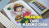 Speed Drawing - Momoko Sakura [Chibi Maruko-chan] | Watercolor Painting - Chibi Maruko-chan