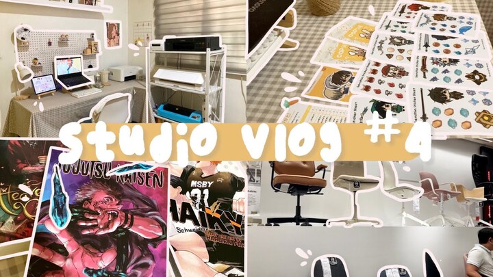 Studio Vlog #4 | New workstation renovation | Visiting IKEA | Organizers and Manga Unboxing