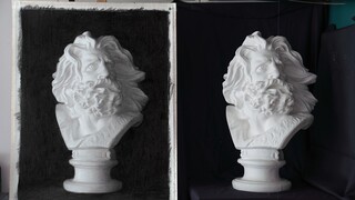Sight-Sizing the Plaster Sculpture for a Charcoal Sketch
