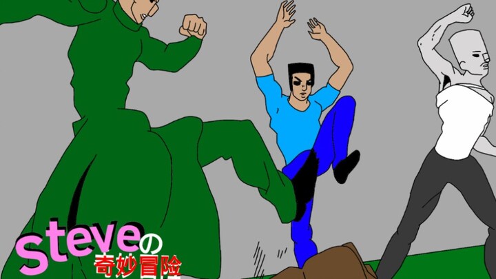 Rare early footage of Steve beating villagers