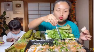 Cùng xem chị Quỳnh ăn một mâm bánh bột lọc nhé #mukbang #ASMR