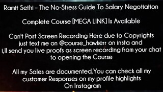 Ramit Sethi Course The No-Stress Guide To Salary Negotiation Download