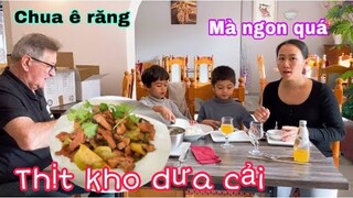 Thịt kho dưa cải canh rong biển/ẩm thực miền tây Việt Nam/bữa cơm gia đình/Cuộc sống pháp