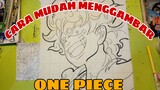 cara mudah menggambar anime one piece Luffy gear 5