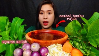 MUKBANG SAYURAN MENTAH SAMBAL RUJAK TANPA NASI |MUKBANG INDONESIA |