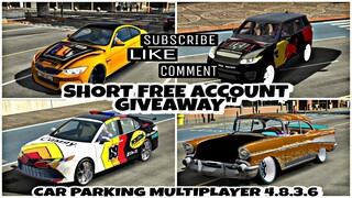 || Short Free Account Giveaway171 || Car Parking Multiplayer 4.8.3.6