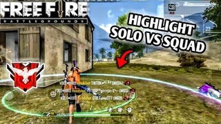 {highlight freefire} BEST MOMENT SOLO VS SQUAD !!! Garena FreeFire Indonesia