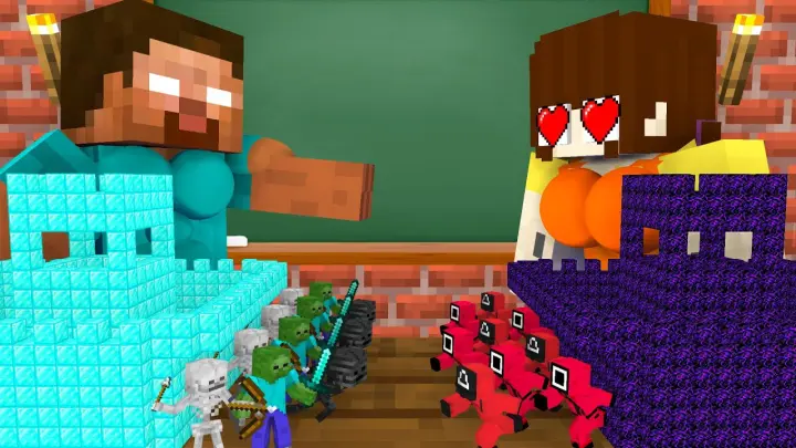 Monster School : SQUID GAME TINY APOCALYPSE CHALLENGE - Minecraft Animation