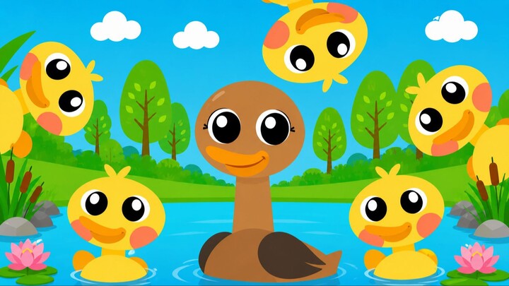 Five Little Ducks | 12 Minutes Nursery Rhymes & Kids Songs | Counting Song for Kids | 五只小鸭子 | 儿童歌曲