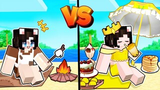 Mèo Simmy CÔNG CHÚA KHỐN KHÓ vs GIÀU CÓ Khi Đi Cắm Trại Trong Minecraft