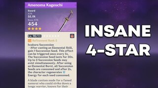 R5 Amenoma Kageuchi Showcase! New Inazuma Craftable 4-star Sword | Genshin Impact