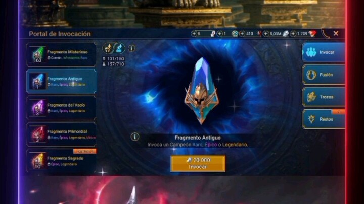 Abriendo fragmentos en X2 Legendarios +2 de restos en #RAIDSHADOWLEGENDS 🐧🍊🐉🇵🇪