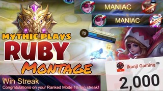HAPPY 2K!!! My Awoorians! | RUBY Montage | Mythic plays | Mobile Legend