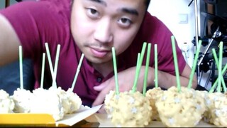 ASMR EATING SOUNDS - WHITE CHOCOLATE WITH RICE CRISP CAKE POPS