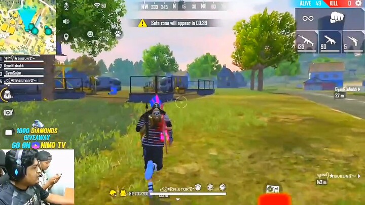 Raisat & Gya का खतरनाक Free Fire Gameplay 😱🔥 | OP Clutch & Funny Moments | Free Fire